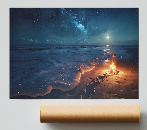 Orange Night Fire Print