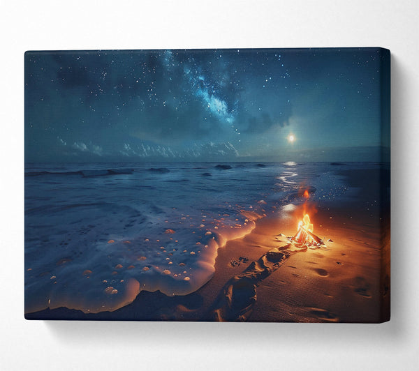  A Canvas Print of Orange Night Fire Canvas Wall Art