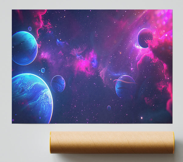 Pink Nebula Skies Poster