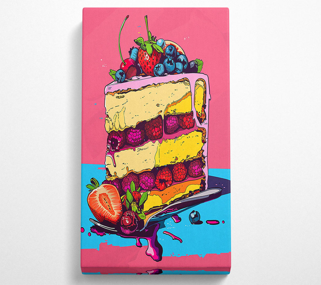  A Canvas Print of Pink Dripping Cake Canvas Print