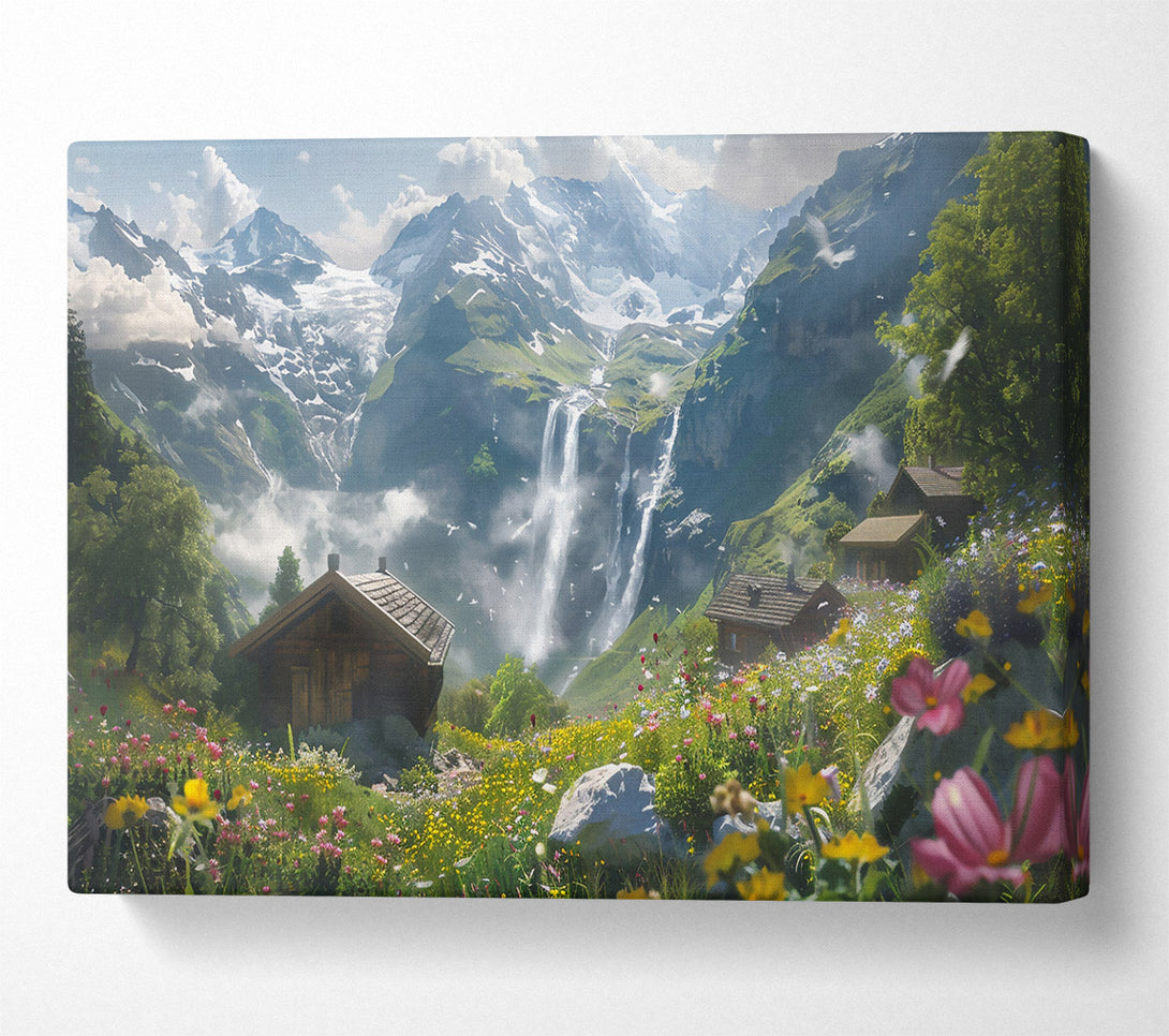  A Canvas Print of Green Mountain Retreat Canvas Wall Art