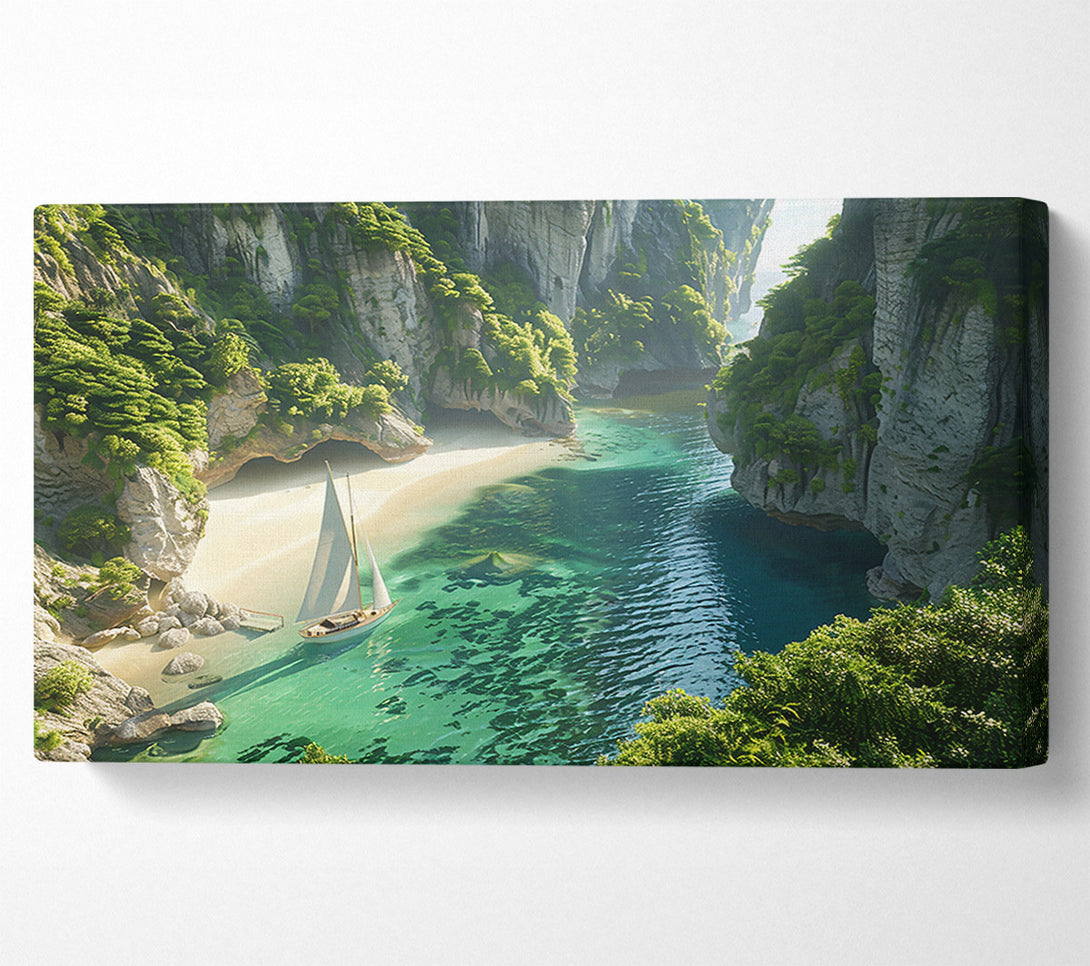  A Canvas Print of Azure Bay'S Embrace Canvas Art