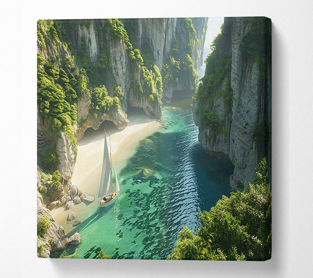  A Canvas Print of Azure Bay'S Embrace Canvas Art