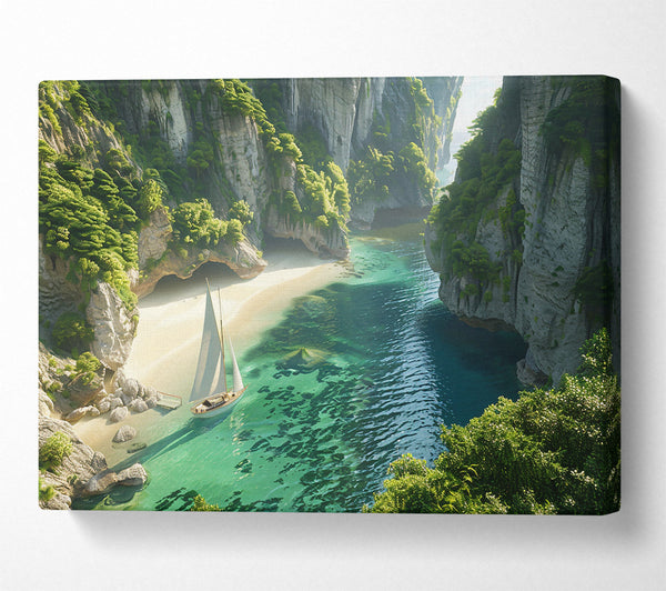  A Canvas Print of Azure Bay'S Embrace Canvas Art