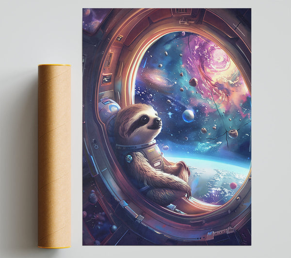 Blue Sloth'S Journey Giclee Print