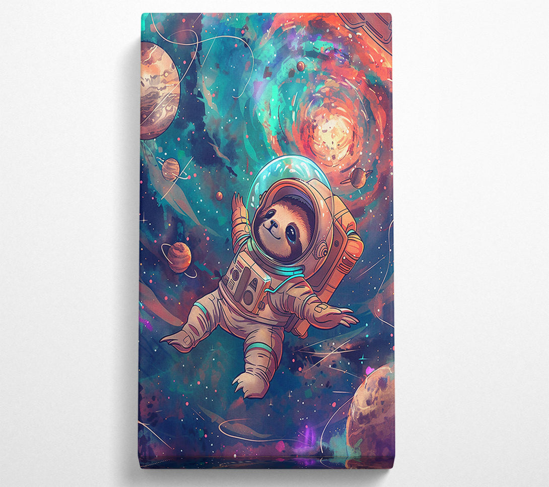  A Canvas Print of Teal Space Sloth Canvas Wall Art