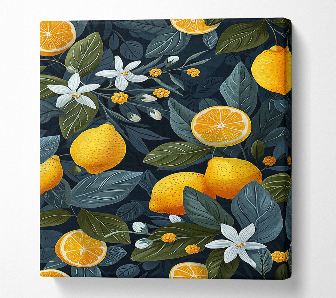  A Canvas Print of Lemons And Flowers Canvas Art
