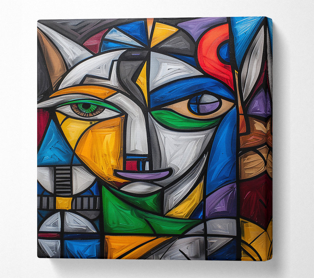  A Canvas Print of Blue Abstract Portrait Canvas Print