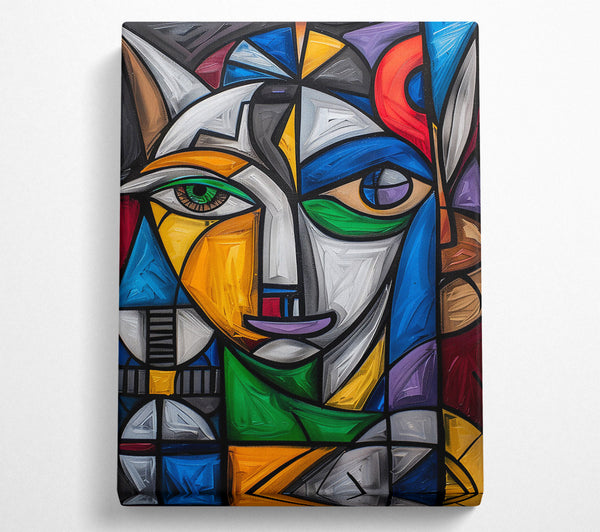  A Canvas Print of Blue Abstract Portrait Canvas Print