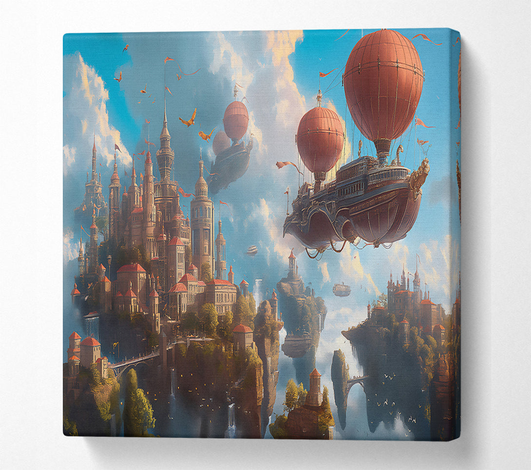  A Canvas Print of Crimson Sky City Canvas Wall Art