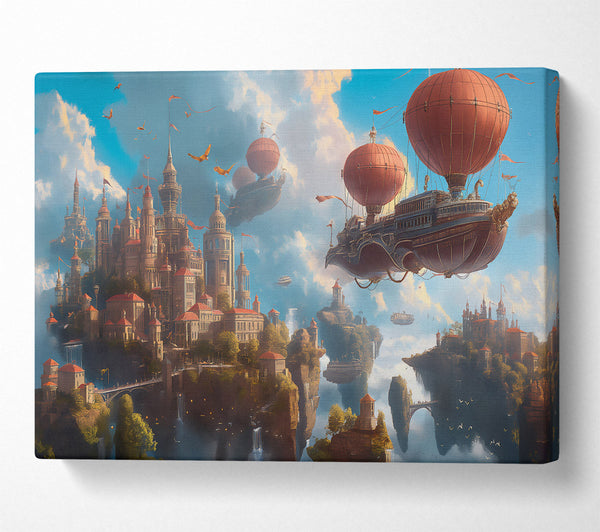  A Canvas Print of Crimson Sky City Canvas Wall Art