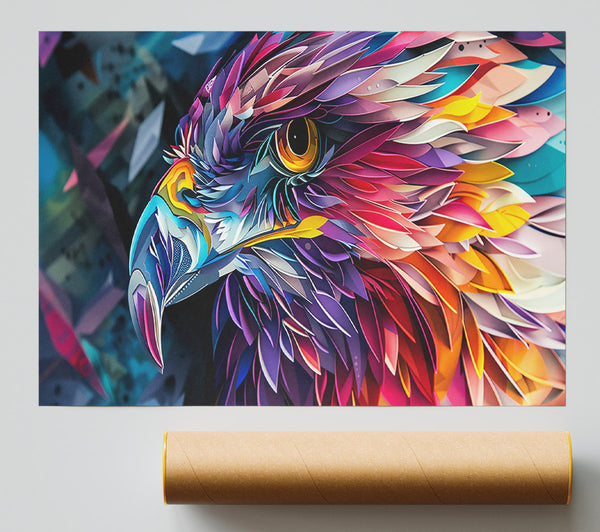 Purple Paper Hawk Giclee Print