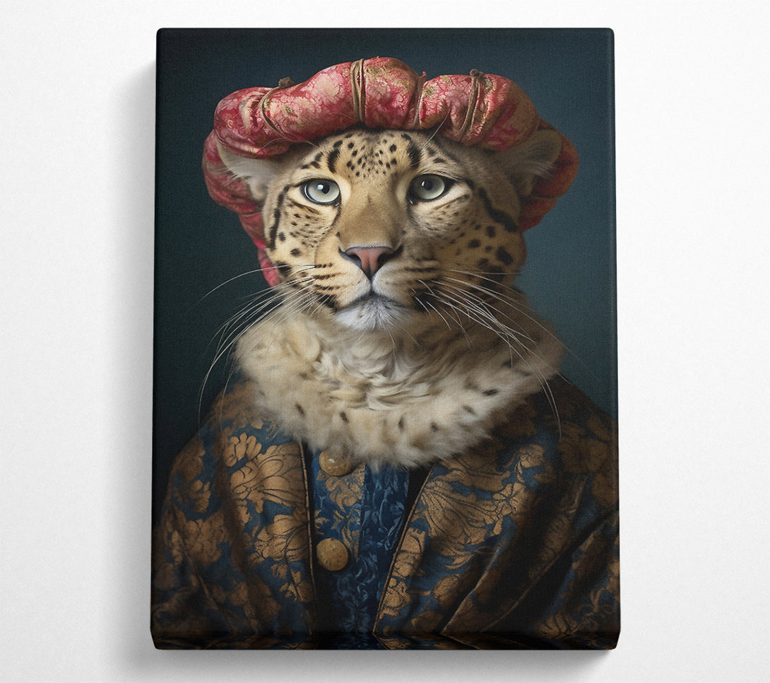  A Canvas Print of Leopard Hat Renaissance Canvas Print