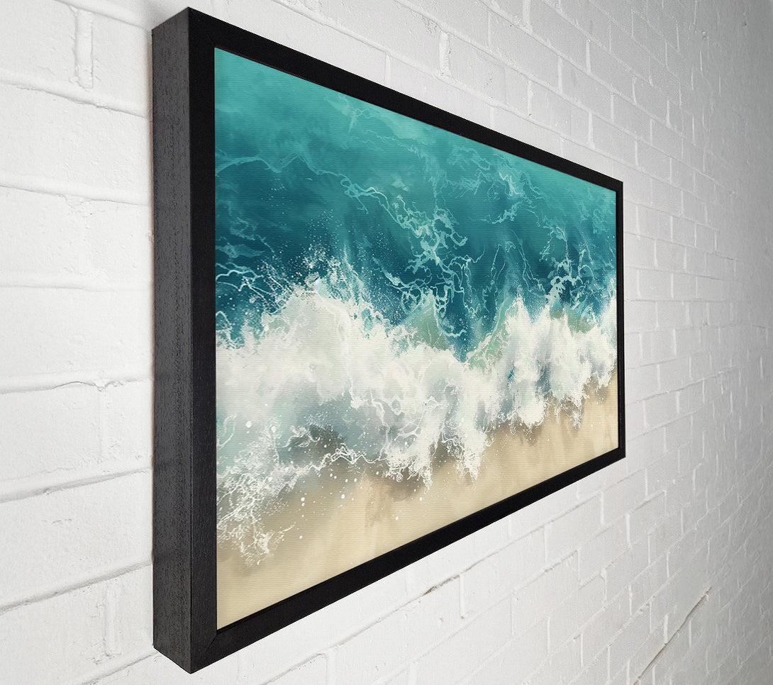  A Canvas Print of Aqua Ocean Waves Canvas Art