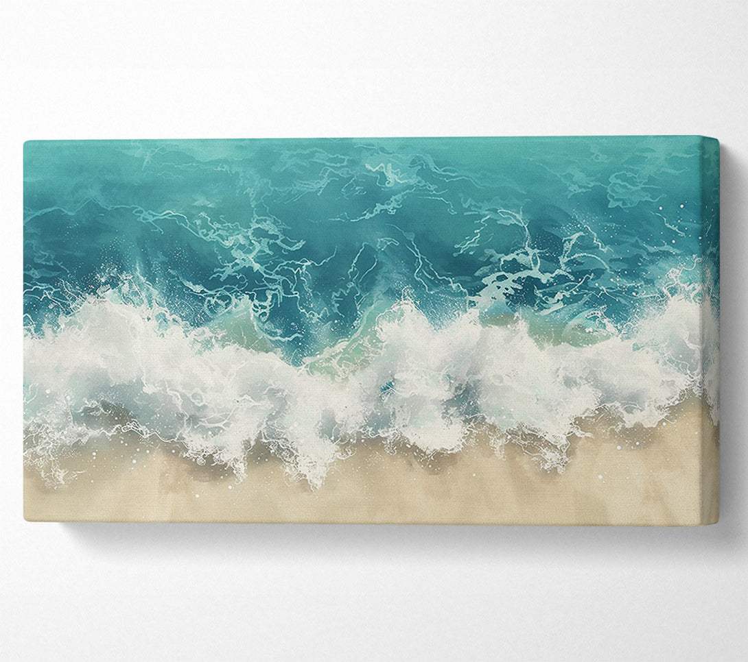  A Canvas Print of Aqua Ocean Waves Canvas Art
