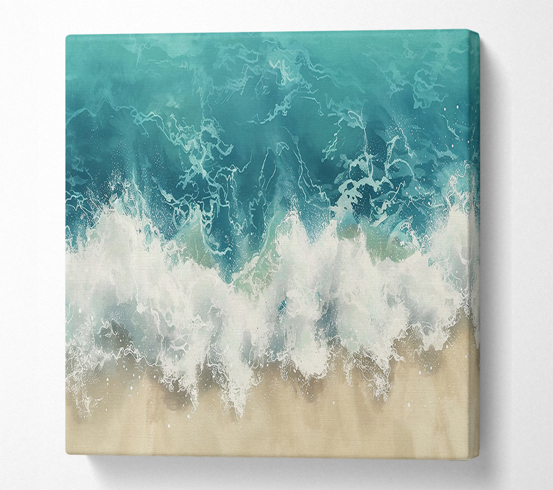  A Canvas Print of Aqua Ocean Waves Canvas Art
