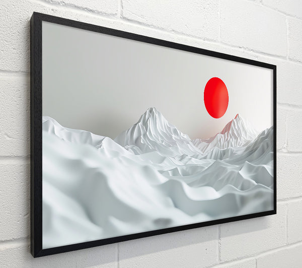 Red Sun Over White Peaks