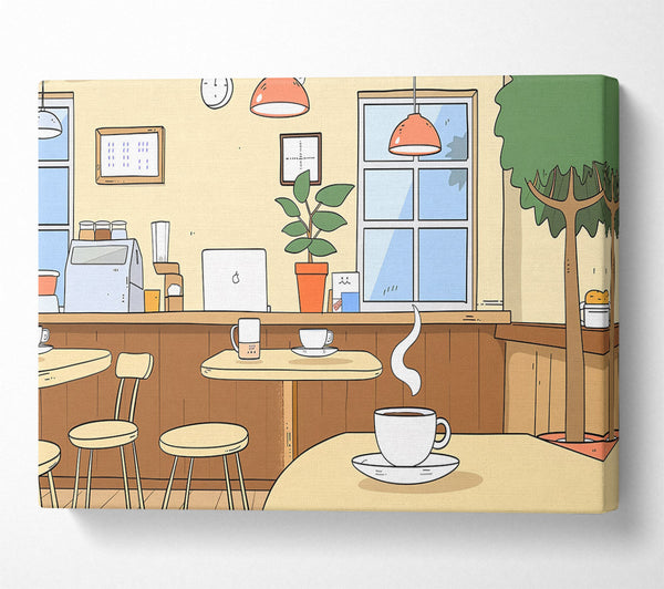  A Canvas Print of Creamy Coffee Shop Canvas Print