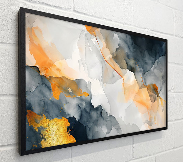 Golden Gray Abstract