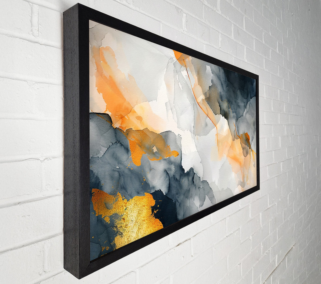  A Canvas Print of Golden Gray Abstract Canvas Print