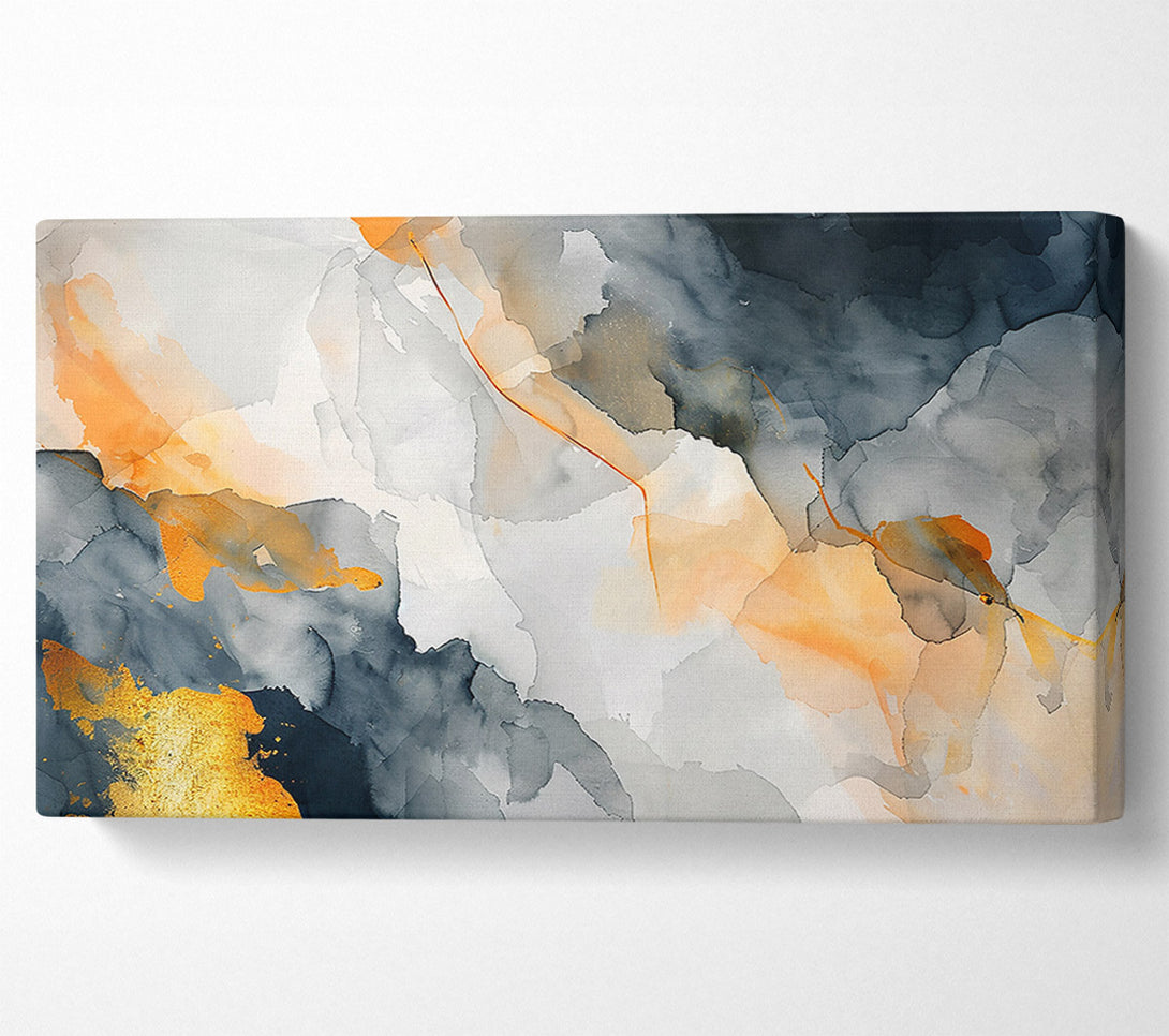  A Canvas Print of Golden Gray Abstract Canvas Print