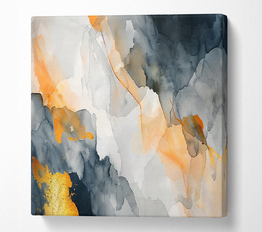  A Canvas Print of Golden Gray Abstract Canvas Print