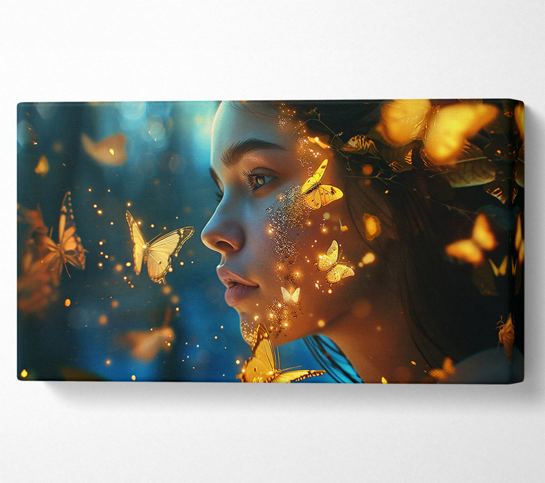  A Canvas Print of Golden Butterfly Dreams Canvas Art