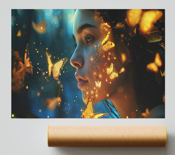 Golden Butterfly Dreams Poster