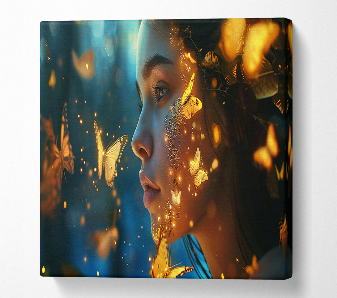  A Canvas Print of Golden Butterfly Dreams Canvas Art