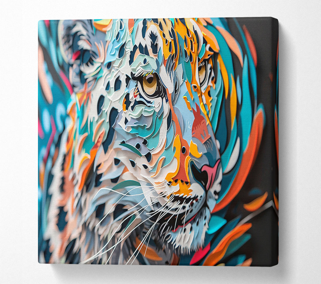  A Canvas Print of Azure Paper Tiger Canvas Wall Art