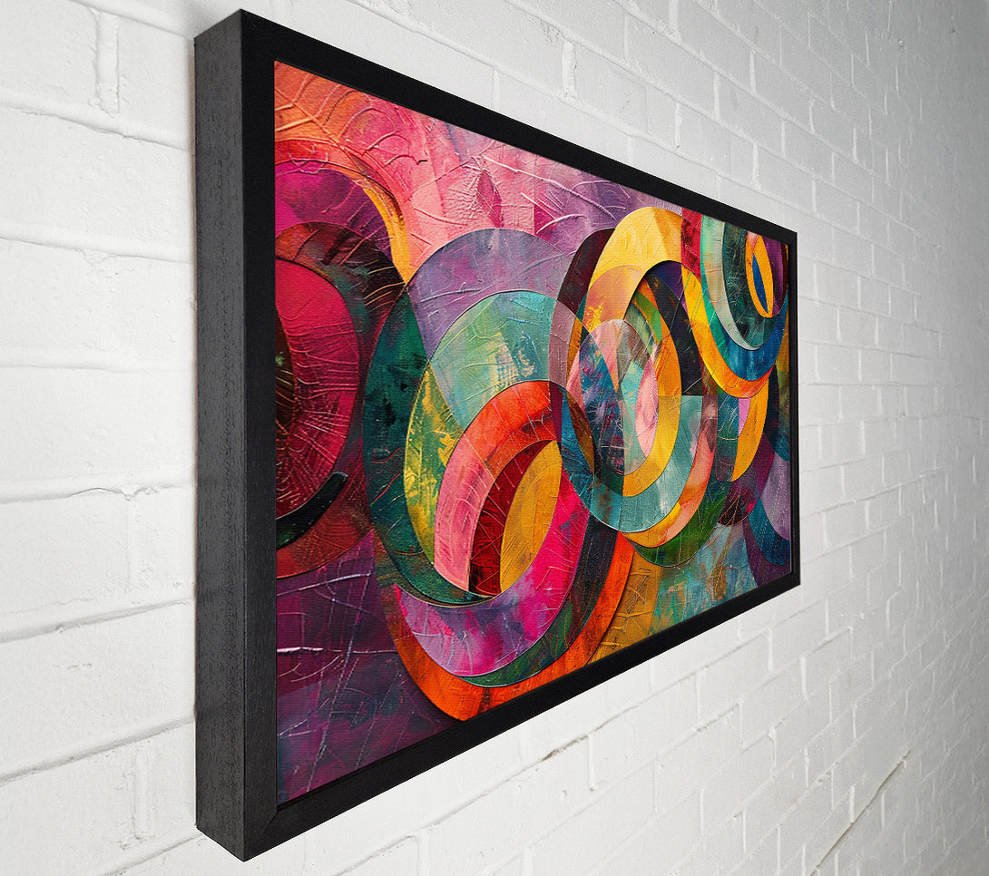  A Canvas Print of Golden Intertwined Circles Canvas Wall Art