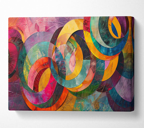 A Canvas Print of Golden Intertwined Circles Canvas Wall Art