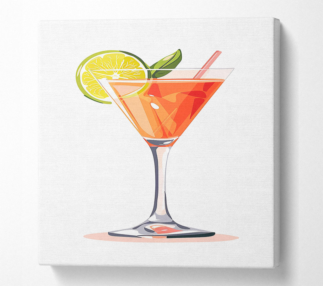  A Canvas Print of Orange Sunset Cocktail Canvas Art