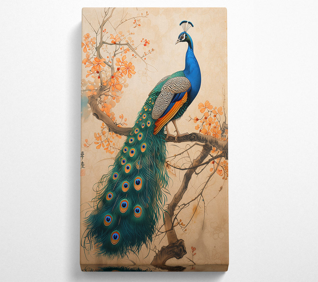  A Canvas Print of Emerald Peacock Branch Canvas Art