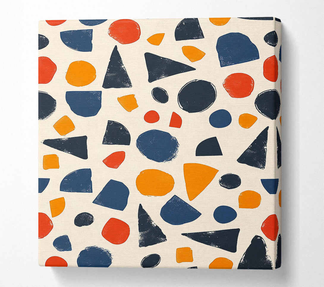  A Canvas Print of Navy Blue Abstract Shapes Canvas Print