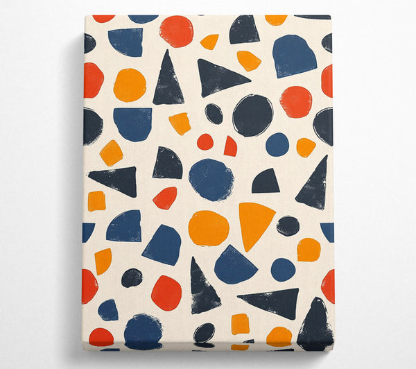  A Canvas Print of Navy Blue Abstract Shapes Canvas Print