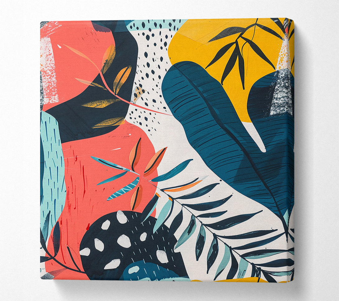  A Canvas Print of Coral Jungle Abstract Canvas Wall Art