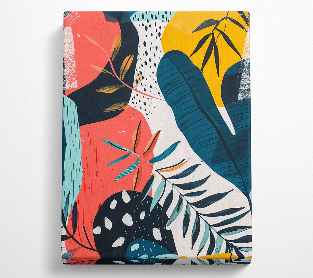 A Canvas Print of Coral Jungle Abstract Canvas Wall Art