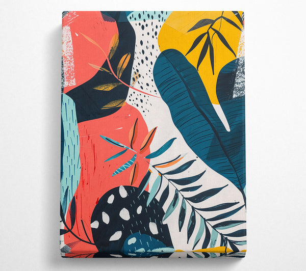  A Canvas Print of Coral Jungle Abstract Canvas Wall Art
