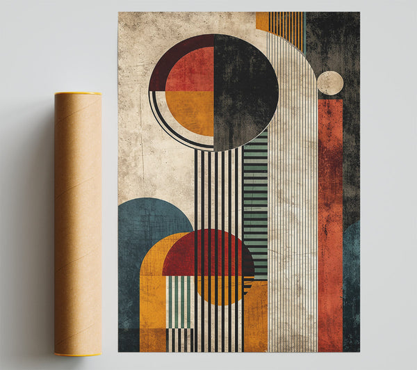 Orange Retro Abstract Giclee Print