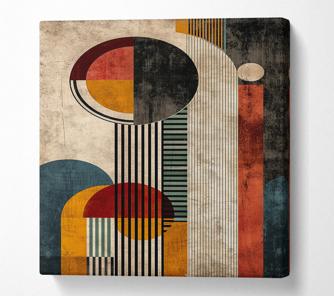  A Canvas Print of Orange Retro Abstract Canvas Art