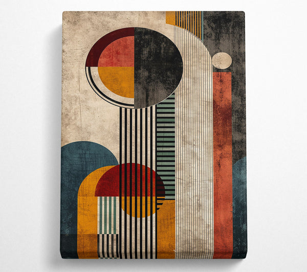  A Canvas Print of Orange Retro Abstract Canvas Art