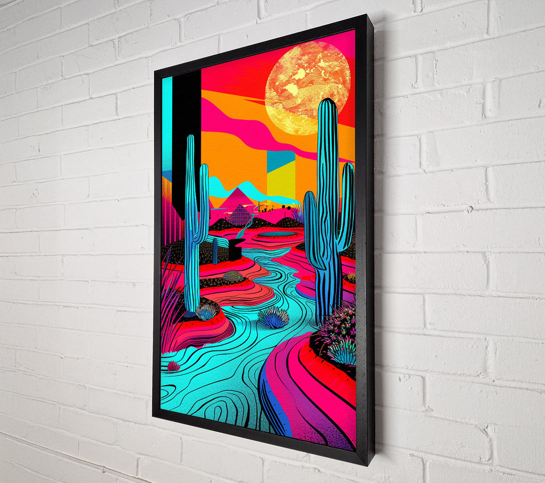  A Canvas Print of Cyan Desert Stream Canvas Print