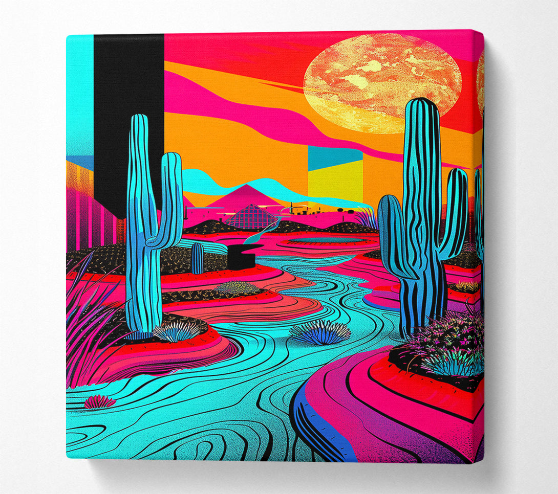  A Canvas Print of Cyan Desert Stream Canvas Print
