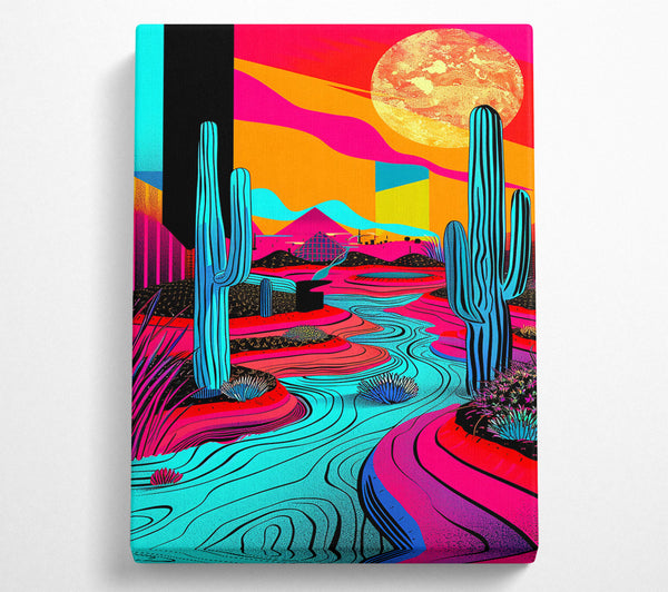  A Canvas Print of Cyan Desert Stream Canvas Print