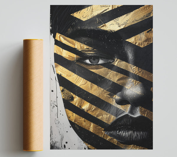 Golden Striped Gaze Poster