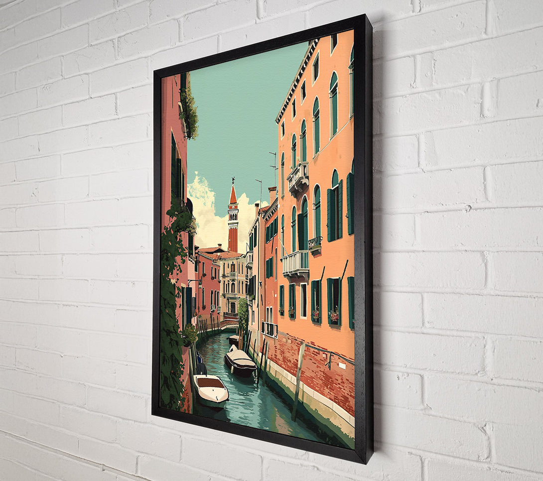  A Canvas Print of Peach Canal Reflections Canvas Art