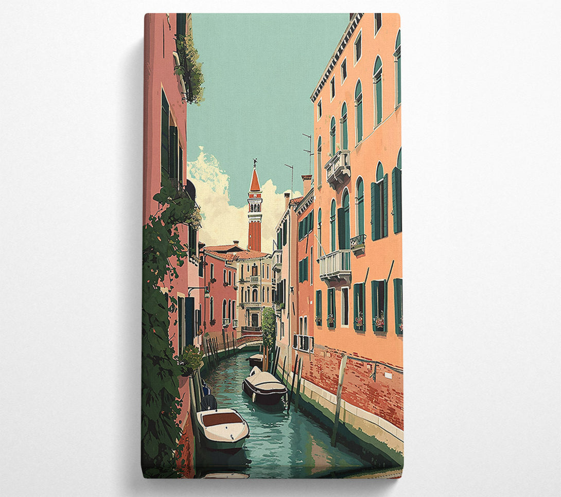  A Canvas Print of Peach Canal Reflections Canvas Art