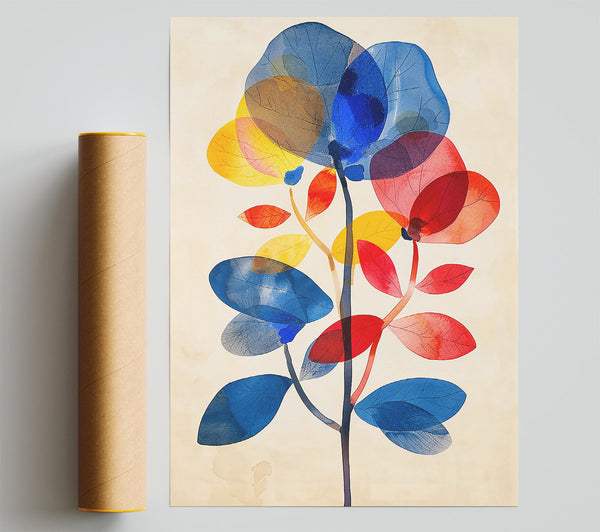 Blue Watercolor Bouquet Print