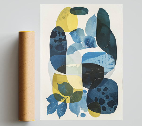 Blue Forms And Yellow Hues Giclee Print